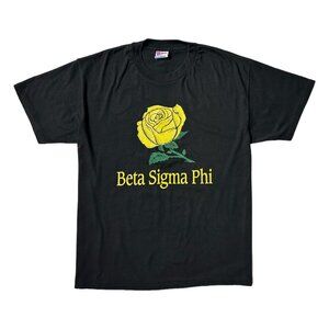 90s Vintage Sorority Rose T-shirt Single Stitch Beta Sigma Phi University.